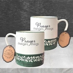 Prayer Changes Things SET OF 2 Large Coffee 20oz Mugs - NWT